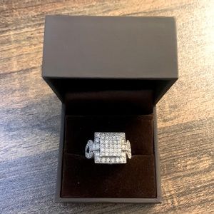 Statement Diamond Ring - .925 Sterling Silver